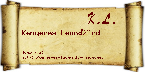 Kenyeres Leonárd névjegykártya