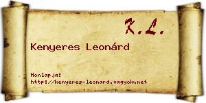 Kenyeres Leonárd névjegykártya